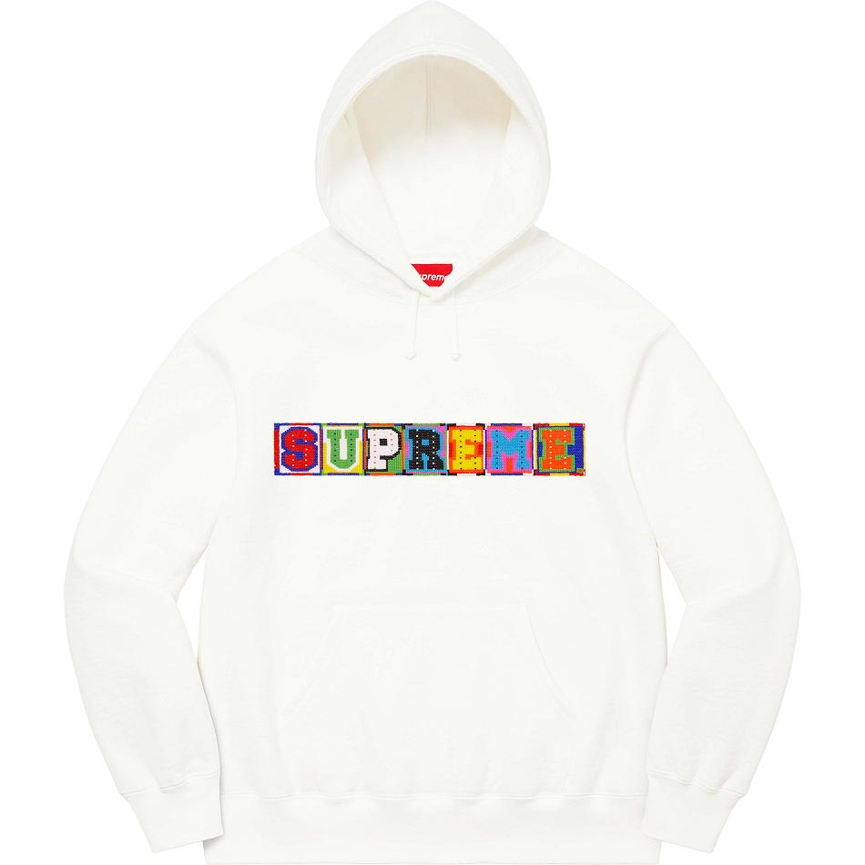 Supreme Beaded Hupullinen Puserot Valkoinen | FI272MA
