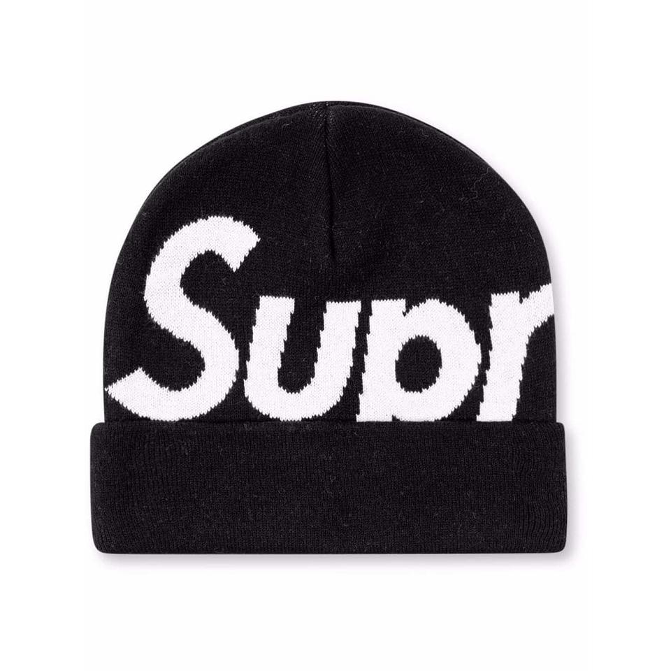 Supreme Big Logo Beanie Hatut Mustat | FI111XF