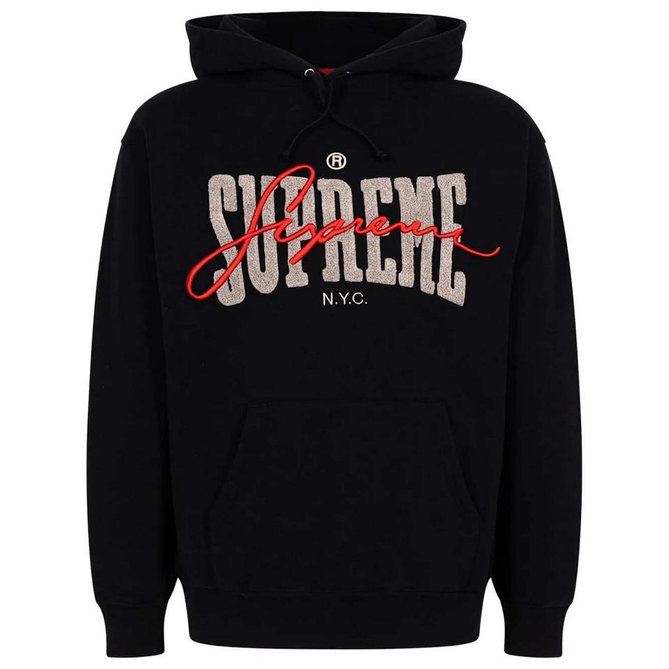 Supreme Embroide Chenilles Huppari Mustat | FI483EX