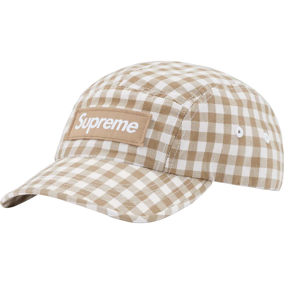 Supreme Gingham Camp Cap Hatut Ruskea | FI117QZ