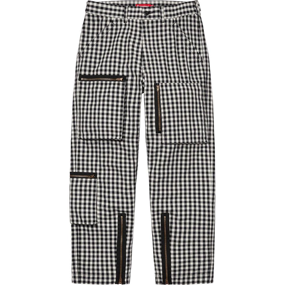 Supreme Gingham Flight Pant Housut Mustat | FI392HK