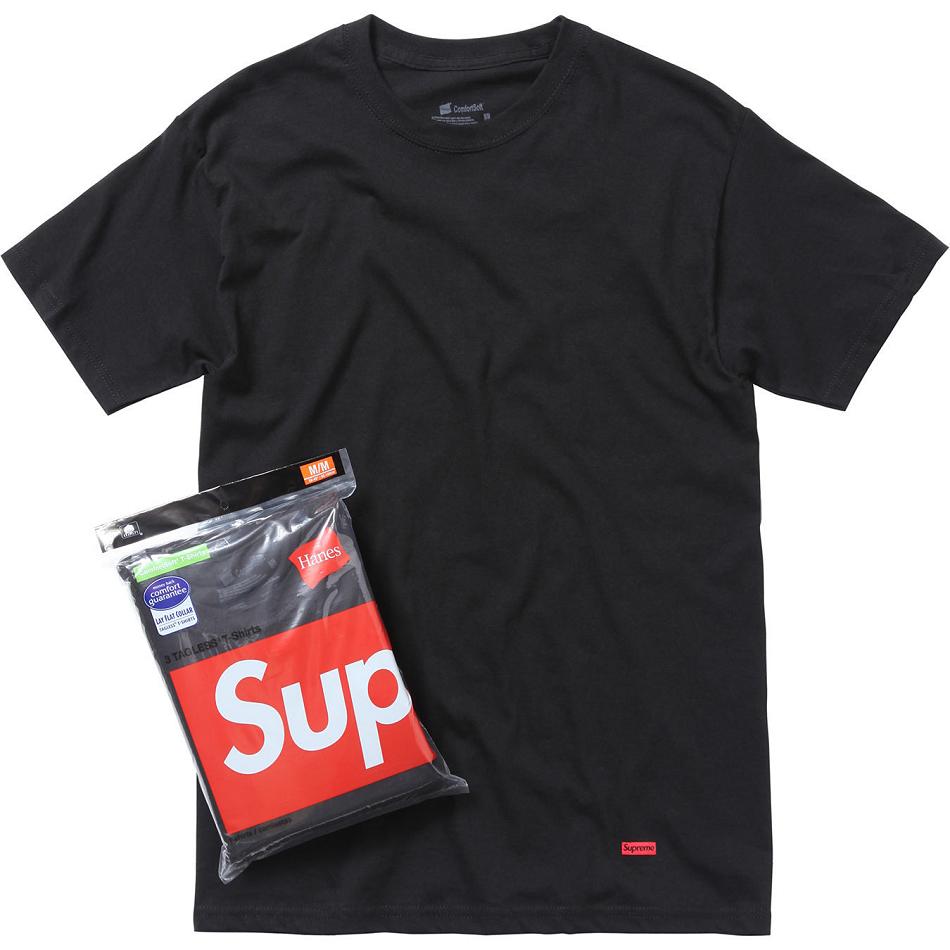 Supreme Hanes® Tagless Tees (3 Pack) Asusteet Mustat | FI193NB