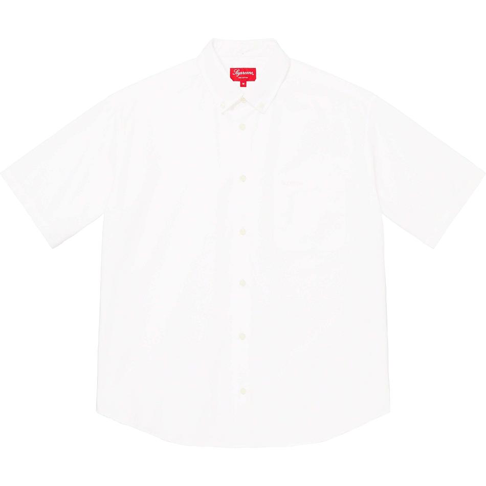 Supreme Loose Fit S/S Oxford Paidat Valkoinen | FI383UT