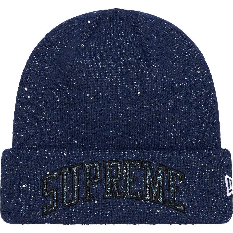 Supreme New Era® Metallic Arc Beanie Hatut Laivastonsininen | FI145EX