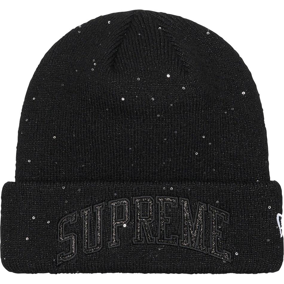 Supreme New Era® Metallic Arc Beanie Hatut Mustat | FI146RW