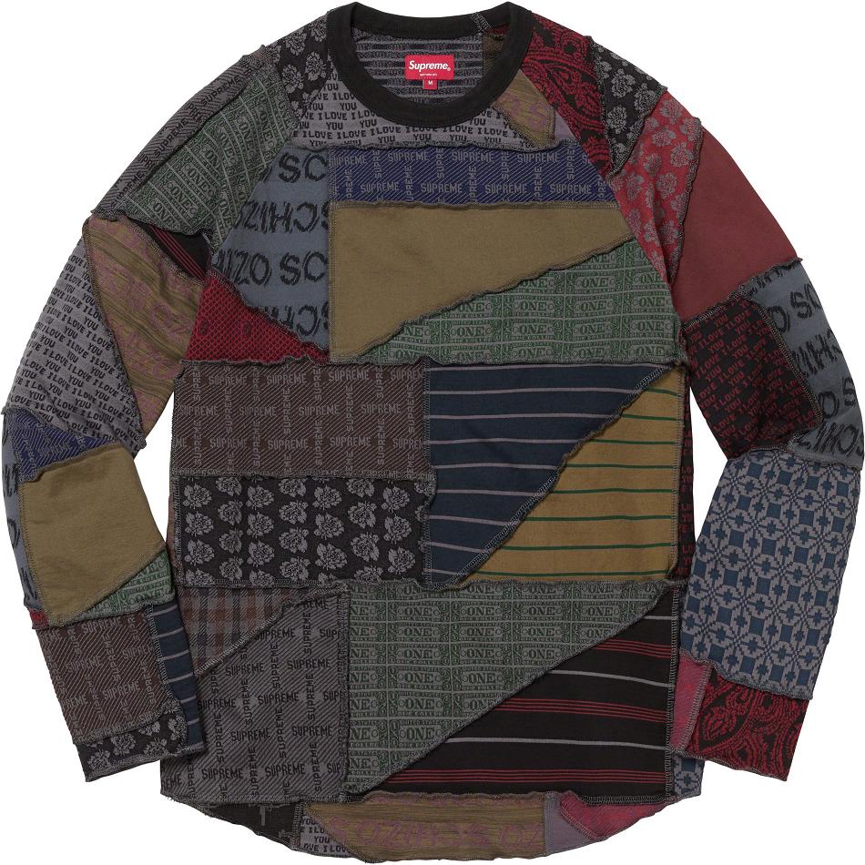 Supreme Patchwork Jacquard L/S Top Neulepuserot Mustat Monivärinen | FI325QZ