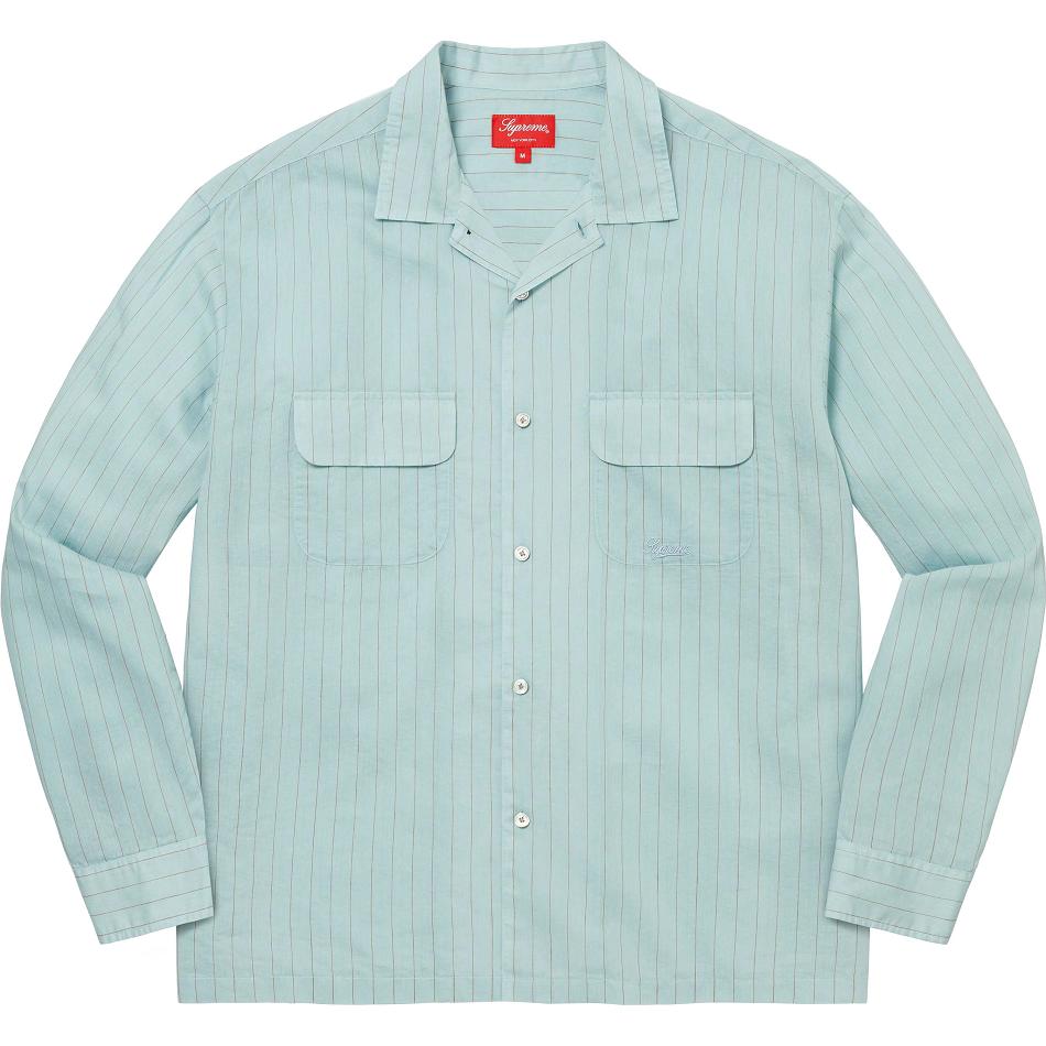 Supreme Pinstripe Linen Paidat Sininen | FI373VD