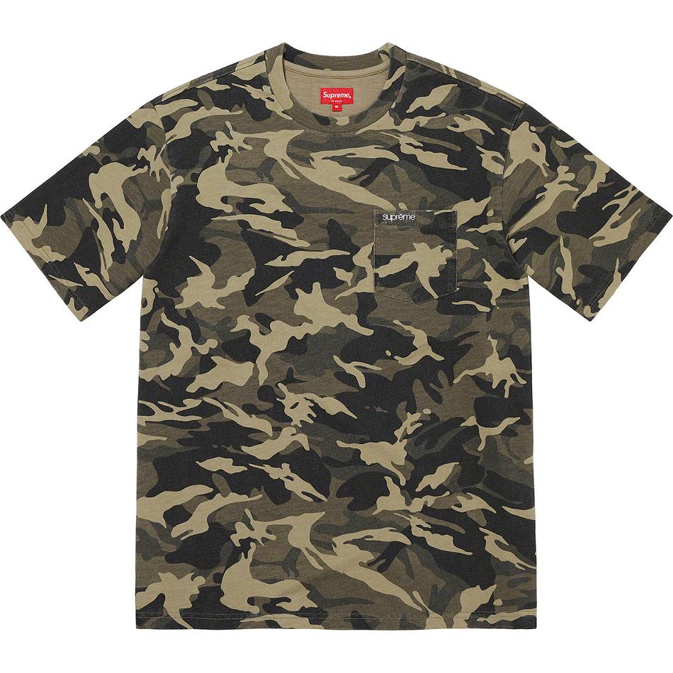 Supreme S/S Pocket Tee Neulepuserot Oliivinvihreä Camo | FI323NB