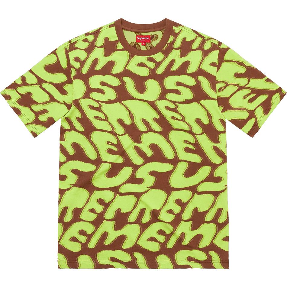 Supreme Stacked Intarsia S/S Top Neulepuserot Vihreä | FI308PQ