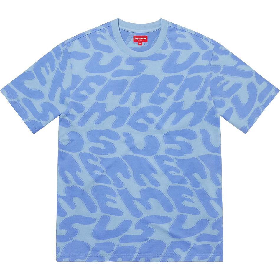Supreme Stacked Intarsia S/S Top Neulepuserot Sininen | FI310SO