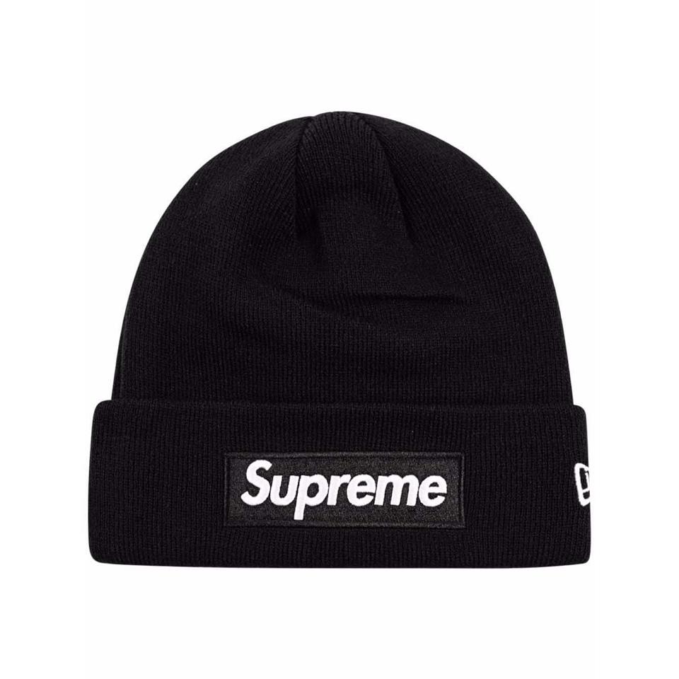 Supreme x New Era Box Logo Beanie Hatut Mustat | FI106HK