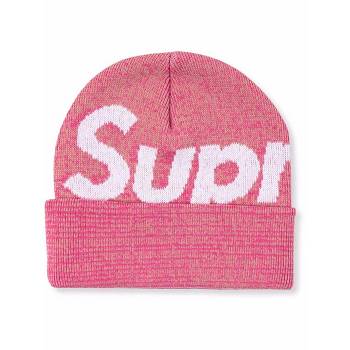 Supreme Big Logo Beanie Hatut Pinkki | FI112CE