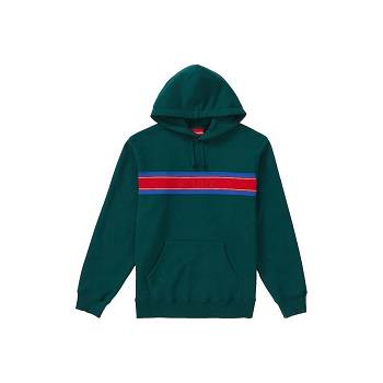 Supreme Chest Stripe Logo Hupullinen Puserot Vihreä | FI270BC