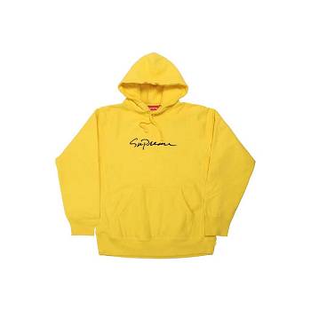 Supreme Classic Script Hupullinen Puserot Keltainen | FI269VD