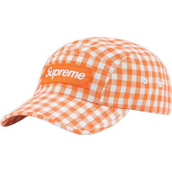 Supreme Gingham Camp Cap Hatut Oranssi | FI118WY