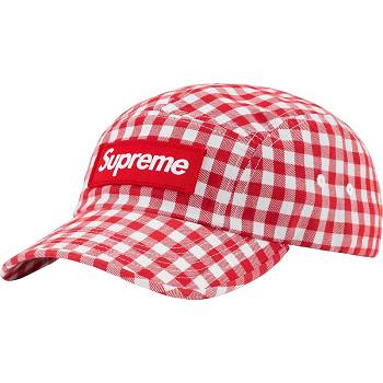 Supreme Gingham Camp Cap Hatut Punainen | FI114BC