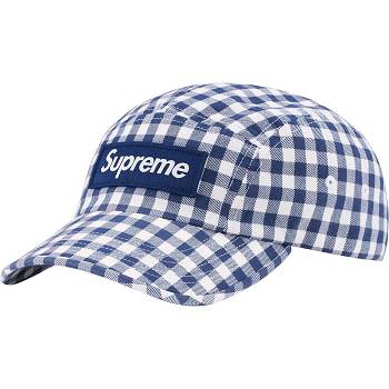 Supreme Gingham Camp Cap Hatut Sininen | FI115NB