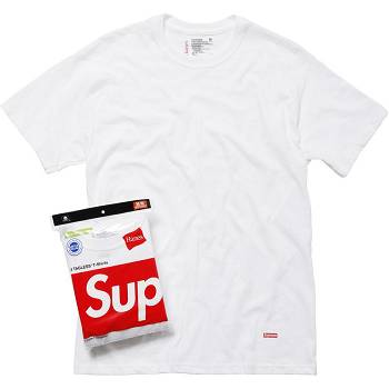 Supreme Hanes® Tagless Tees (3 Pack) Asusteet Valkoinen | FI192BC
