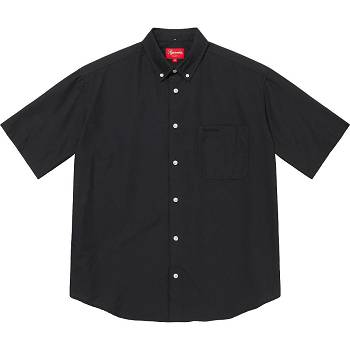 Supreme Loose Fit S/S Oxford Paidat Mustat | FI384IS