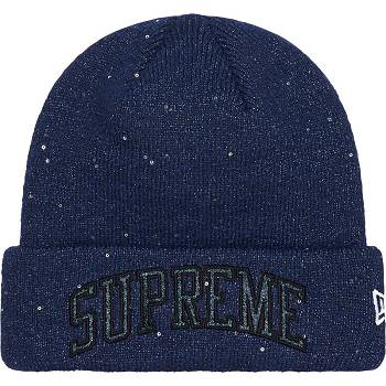 Supreme New Era® Metallic Arc Beanie Hatut Laivastonsininen | FI145EX