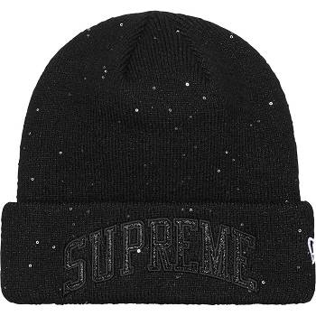 Supreme New Era® Metallic Arc Beanie Hatut Mustat | FI146RW