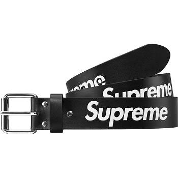 Supreme Repeat Nahkaiset Belt Vyö Mustat | FI162ZG