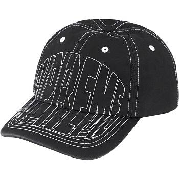 Supreme Visor Stitch 6-Panel Hatut Mustat | FI124IS